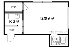 ヴィラ中島町 1Kの間取図画像