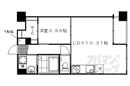 プラネシア東山三条 1LDKの間取図画像