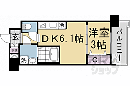 プレサンスTHEKYOTO新町通 1DKの間取図画像
