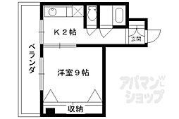 ロマネスク京都丹波口 1Kの間取図画像