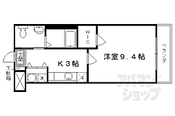 グランドジャルダン 1Kの間取図画像