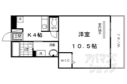 アラン・コート 1Kの間取図画像