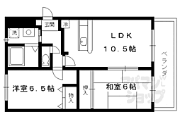 カサデ高ノ手 2LDKの間取図画像