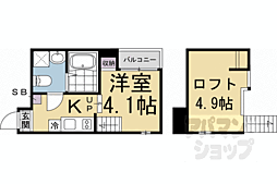 パークテラス丹波口 1Kの間取図画像