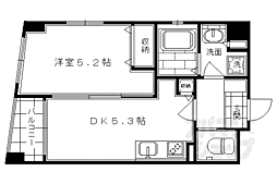 エクセルコート京都五条坂 1DKの間取図画像