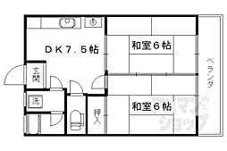タナカマンション 2DKの間取図画像