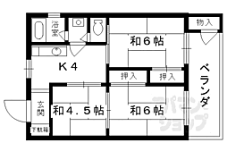 カーサ・デ東山 3Kの間取図画像