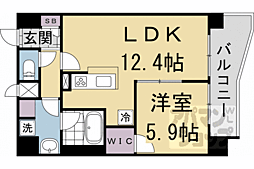 アスヴェル京都西大路SOUTH 1LDKの間取図画像