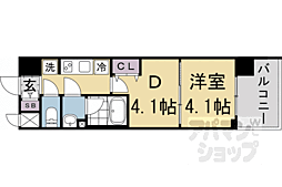 アスヴェル京都西大路SOUTH 1DKの間取図画像