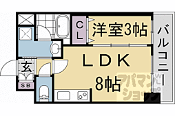 ピーノ京都西大路 1LDKの間取図画像