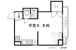 ロイヤル河原町五条 ワンルームの間取図画像