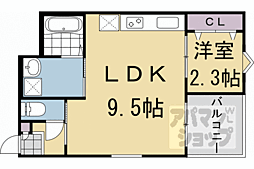 R-smart椥辻 1LDKの間取図画像