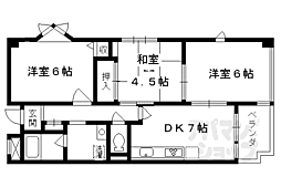 グリーンハウス十条 3DKの間取図画像