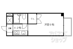 サワラビ音羽マンション 1Kの間取図画像