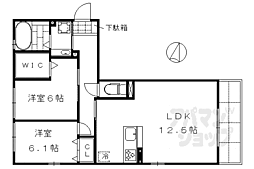 シャルマンコートドゥ 2LDKの間取図画像