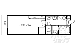 ウイング・ウッド東山 1Kの間取図画像