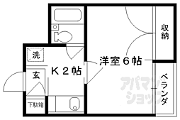 RX吉祥院 1Kの間取図画像