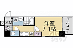 エストゥルース京都 1Kの間取図画像