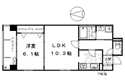 パインフィールド東野 1LDKの間取図画像