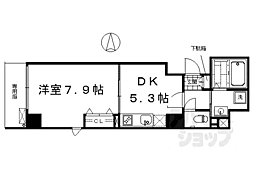 アスヴェル京都西七条 1DKの間取図画像