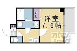 ラカーサ山科 1Kの間取図画像