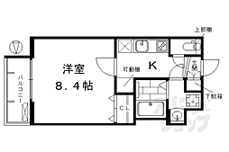 プレサンス京都洛南 1Kの間取図画像