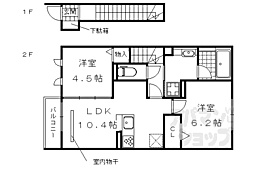 センテンス 2LDKの間取図画像