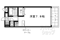 サンフェスタ東福寺C棟 ワンルームの間取図画像