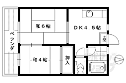 三洋コーポ 2DKの間取図画像