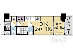 プレサンスTHEKYOTO吉祥院 1DKの間取図画像