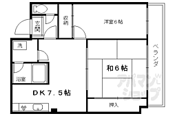 かすが七条シティハイツ 2DKの間取図画像