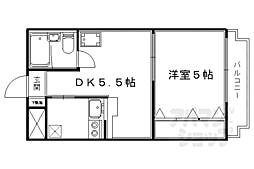 メゾン・ド・リビエール 1DKの間取図画像