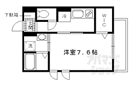 サンシャイン朱雀B棟 1Kの間取図画像