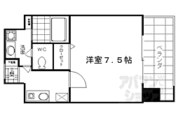 ロイヤル京都駅前 1Kの間取図画像