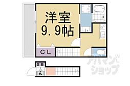 エステイトE桂川B棟 1Kの間取図画像