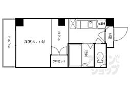 プレイス梅小路 1Kの間取図画像