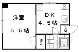 本町マンション 1DKの間取図画像