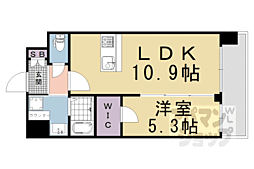 プレサンスTHEKYOTO東福寺EAST 1LDKの間取図画像