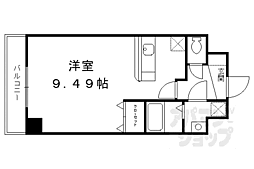 ホワイトスクエア 1Kの間取図画像