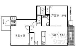 シンハイム 2LDKの間取図画像