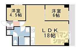 エスポワール京都 2LDKの間取図画像