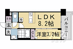 プレサンスTHEKYOTO新町通 1LDKの間取図画像