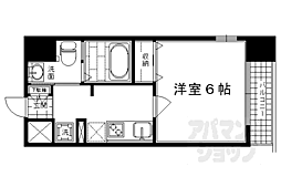 アーバンフラッツ四条西洞院 1Kの間取図画像