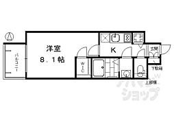 エスリード京都梅小路 1Kの間取図画像