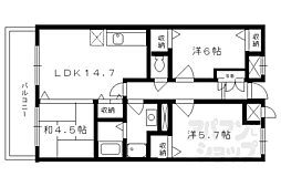 エスポワールKyo 3LDKの間取図画像