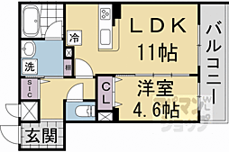 グランドール京都 1LDKの間取図画像