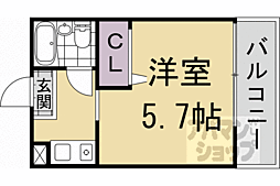 KINDEN 1Kの間取図画像