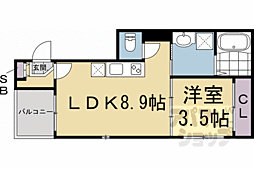三永レジデンス京都 1LDKの間取図画像