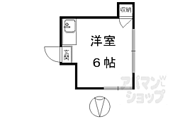 第七棟松田荘 ワンルームの間取図画像