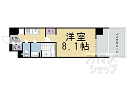 ソルテラス京都洛南 1Kの間取図画像